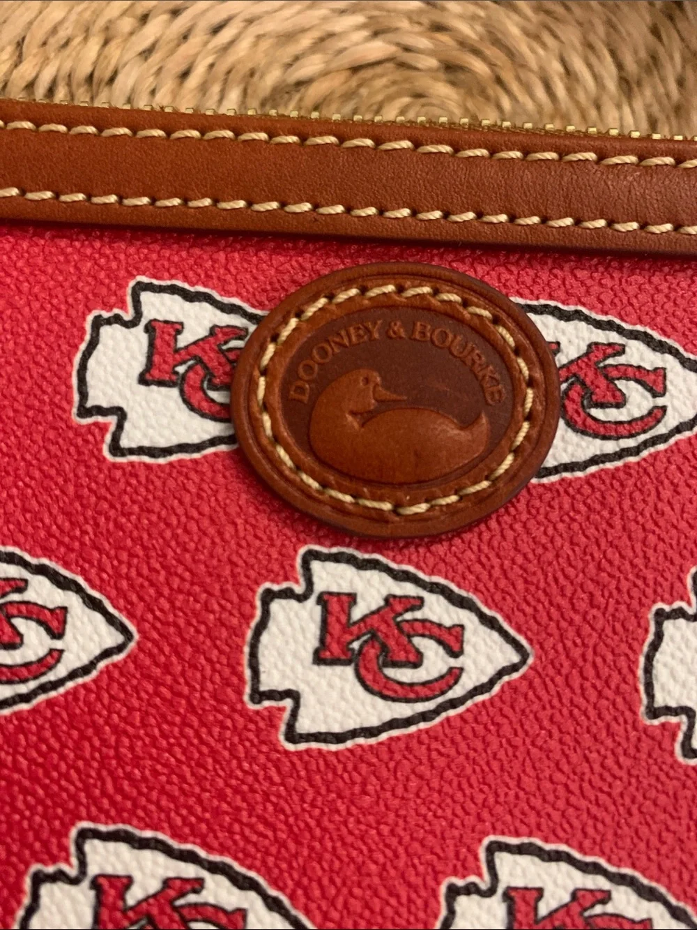 Dooney & Bourke Kansas City Chiefs Red Large Slim Crossbody Purse - Picture 4 of 10